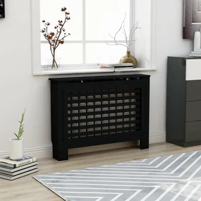 vidaXL Radiatorombouw 112x19x81 cm MDF zwart