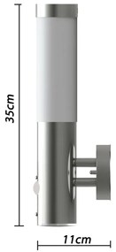 vidaXL Buitenwandlamp met bewegingsdetector roestvrij staal