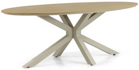Dining Tuintafel ovaal 220 x 115 cm Aluminium/Polywood (teakfinish) Taupe Matara