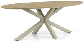 Dining Tuintafel ovaal 220 x 115 cm Aluminium/Polywood (teakfinish) Taupe Matara