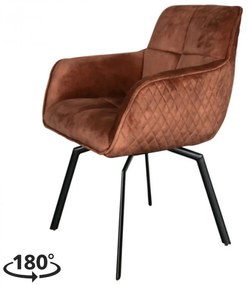 Eetkamerstoel - Peter - Draaibaar - stof Velours Adore bronze