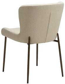 Dan-Form Glam Luxe Eetkamerstoel Boucle Almond Shimmer En Antique Brass
