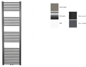 Sanicare design radiator midden aansluiting recht 160 x 45 cm. Gun metal HRM451600M