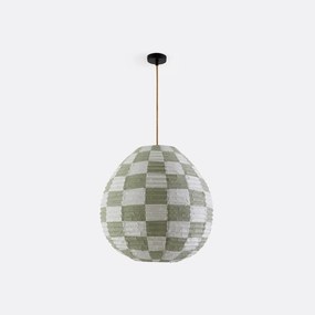 Bolvormige hanglamp met dambordmotiefØ55 cm, Danito
