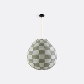 Bolvormige hanglamp met dambordmotiefØ55 cm, Danito