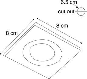 Smart inbouwspot zwart vierkant IP44 incl. Wifi GU10 - Xena