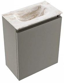 Mondiaz Ture DLux toiletmeubel 40cm smoke met wastafel frappe midden zonder kraangat