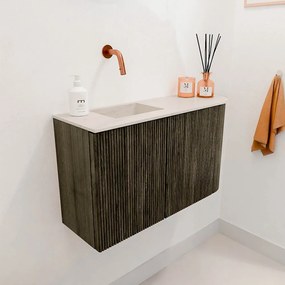 Mondiaz Joya DLux 70cm toiletmeubel ronding rechts shadow met wastafel faye links zonder kraangat meli