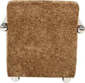 Fauteuil Chromen Armen Bruin