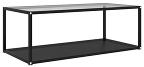 vidaXL Salontafel 100x50x35 cm gehard glas transparant en zwart