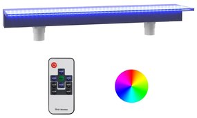 vidaXL Watervaloverlaat met RGB LED's 108 cm acryl