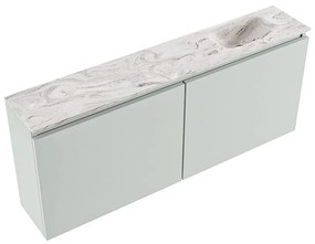 Mondiaz Ture DLux toiletmeubel 120cm greey met wastafel glace rechts met kraangat