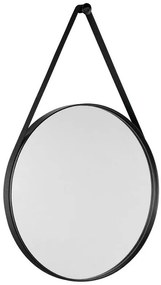 Sapho Orbiter ronde spiegel met LED-verlichting en riem mat zwart 60cm