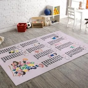 Kleden Roze Mani Textile  Multiplicatie tafel kinderen vloerkleed