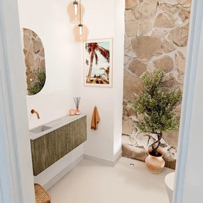 Mondiaz Joya DLux 100cm toiletmeubel dusk met wastafel faye links zonder kraangat glace