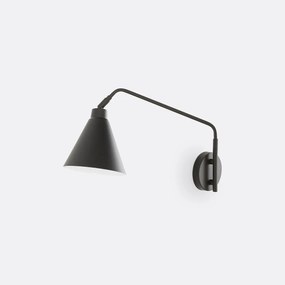 Wandlamp in metaal met verstelbare arm, Hiba