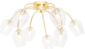 Klassieke plafondlamp goud met glas 9-lichts - Elien