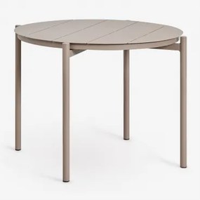 Ronde Tuintafel Ø110 Cm Van Aluminium Elton Moka Bruin - Sklum