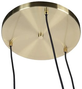 Smart hanglamp messing incl. 3 WiFi ST64 met blauw glas - Pallon