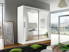 Kledingkast Closico Pallor V, Wit, 215x180x57cm, 148 kg, Kledingkast deuren: Schuivend, Aantal planken: 5, Aantal planken: 5