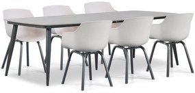 Tuinset 6 personen 240 cm Kunststof Taupe Lifestyle Garden Furniture Salina/Vienna