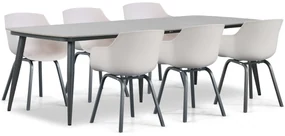 Tuinset 6 personen 240 cm Kunststof Taupe Lifestyle Garden Furniture Salina/Vienna