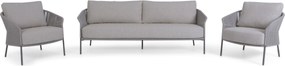 Stoel en Bank Loungeset 5 personen Rope Grijs  4 Seasons Outdoor Florence