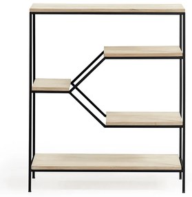 Kave Home Push Open Metalen Houten Kast Zwart - 80x35x93.5cm.