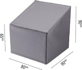 Platinum Aerocover loungestoelhoes L80 x B90 x H65/90 cm - Antraciete rechthoekige ademende loungestoelhoes