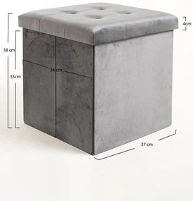 Poef Opbergknop 38 cm Fluweel