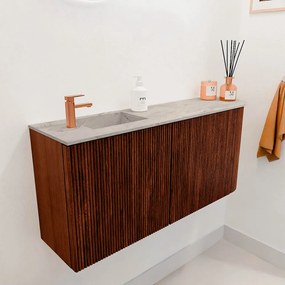 Mondiaz Joya DLux 90cm toiletmeubel ronding rechts ruby met wastafel faye links 1 kraangat glace