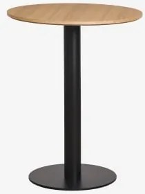 Ronde Barkruktafel Van Mdf Xiren Ø60 Cm & Natuurlijk Houtbruin - Zwart - Sklum