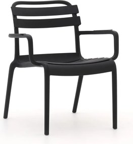 Lounge tuinstoel | Forza Vico | Kunststof | Zwart | Stapelbaar | Kees Smit Tuinmeubelen