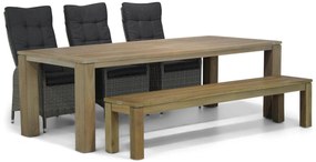 Tuinset 6 personen 240 cm Wicker Grijs Garden Collections Lincoln/Brighton