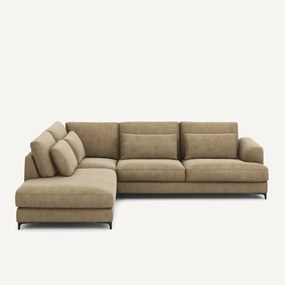 Omvormbare hoekbank links, stonewashed fluweel, Marsile