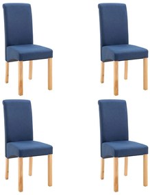 vidaXL Eetkamerstoelen 4 st stof blauw