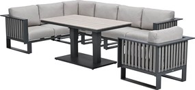 Garden Impressions Gabon - Brugge lounge dining set 6-delig - donker grijs