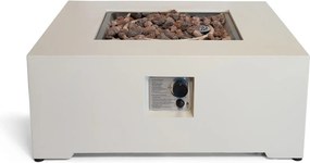 Happy Cocooning Vuurtafel Estate Square 88 Oyster Beige - Terrasverwarmer Gas - 88x88x36 cm - 16,5 kW