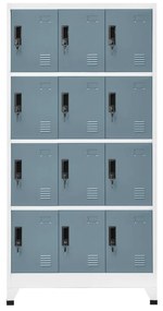 vidaXL Lockerkast 90x45x180 cm staal lichtgrijs en donkergrijs