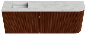 Mondiaz Joya DLux 110cm toiletmeubel ronding rechts ruby met wastafel faye links 1 kraangat opalo