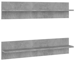 vidaXL Wandschappen 2 st 80x11,5x18 cm spaanplaat betongrijs