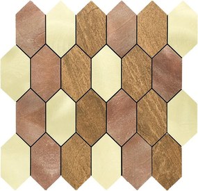 Zelfklevende Mozaïektegels Metaal | Picket Champagne | 30×30 cm | Keuken, Bad &amp; WC