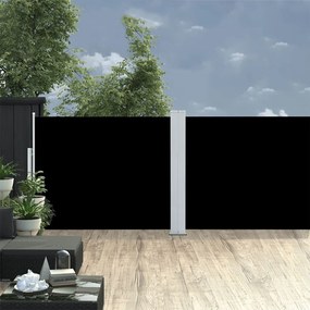 vidaXL Windscherm uittrekbaar 170x1000 cm zwart