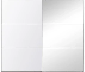 Goossens Kledingkast Easy Storage Sdk, 253 cm breed, 220 cm hoog, 1x 3 paneel glas schuifdeur li en 1x 3 paneel spiegel schuifdeur re