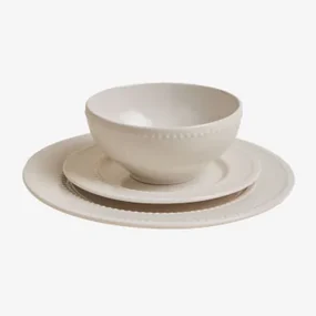 Servies Van 12 Stuks In New Bone China Borela Wit - Sklum