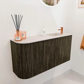 Mondiaz Joya DLux 80cm toiletmeubel ronding links shadow met wastafel faye rechts 1 kraangat meli