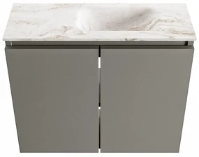 Mondiaz Ture DLux toiletmeubel 60cm smoke met wastafel frappe rechts zonder kraangat
