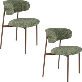 Vintage Eetkamerstoel Walnoot Groen