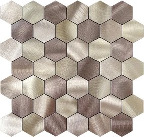 Zelfklevend Mozaïek Hexagon Champagne - 29.5 cm x 29.5 cm x 0.4 cm | 0.5 kg | Paneli zelfklevende steenstrips