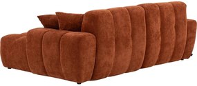 Goossens Excellent Bank Kubus - 30 X 30 Cm Stiksel rood, stof, 1,5-zits, modern design met chaise longue links